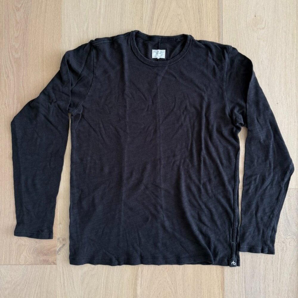 Rag & Bone Flame Long-sleeve T-shirt, Men's medium, Black